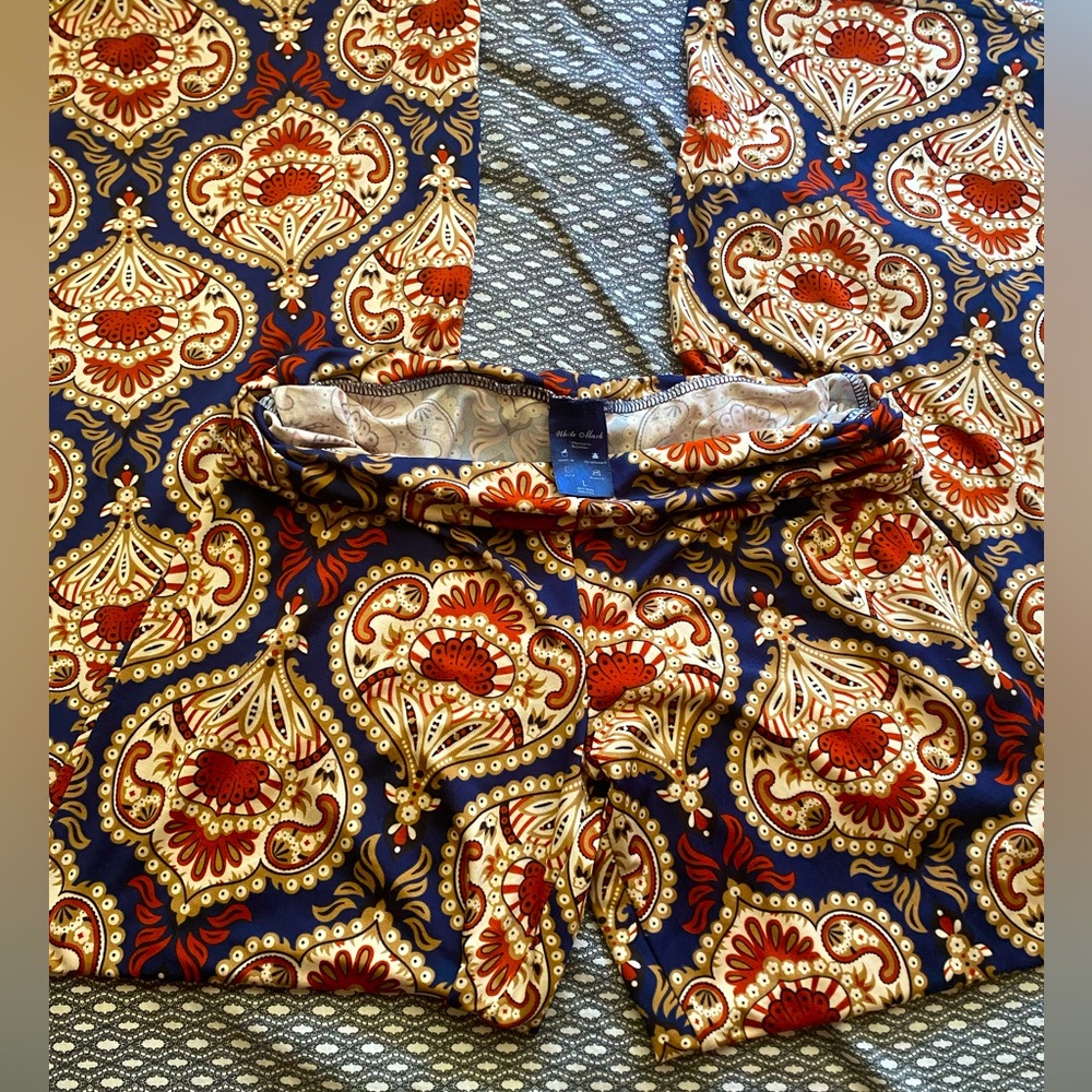 Elegant Paisley Wide Leg Pants